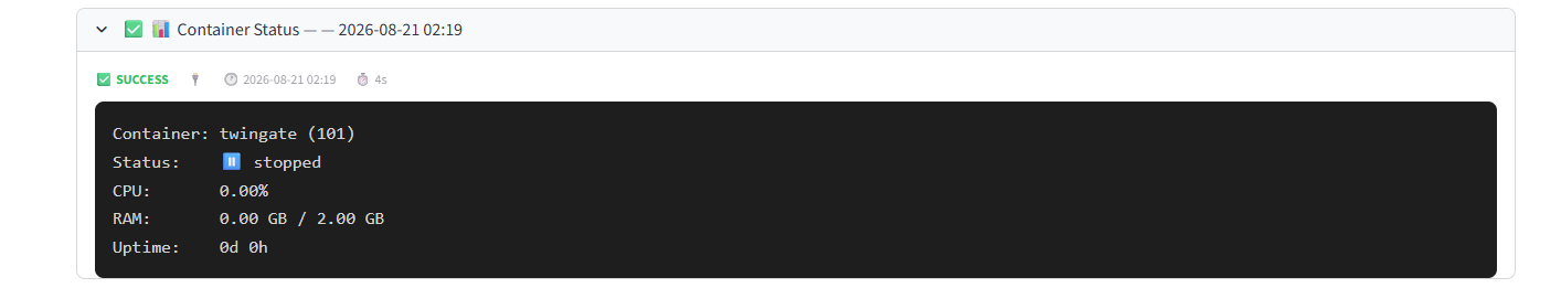 Proxmox container twingate status